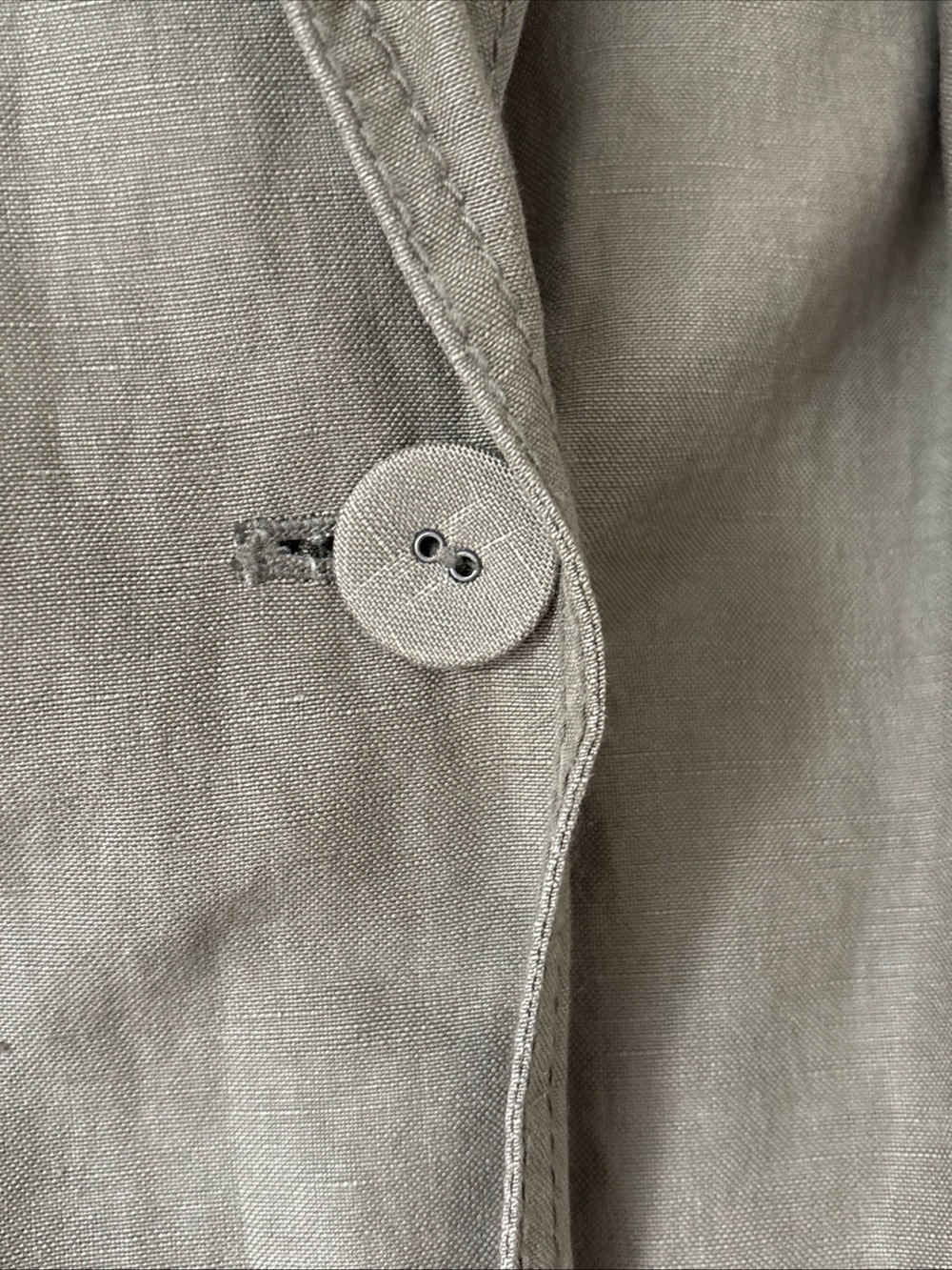 J. Jill Olive Green Utility Vest Silk Linen Blend Button Front Sleeveless Medium - Picture 6 of 11